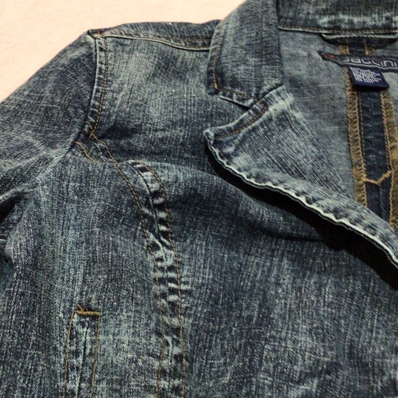 ❤️Vintage Baccini light sparkle jean jacket size large - Picture 4 of 12